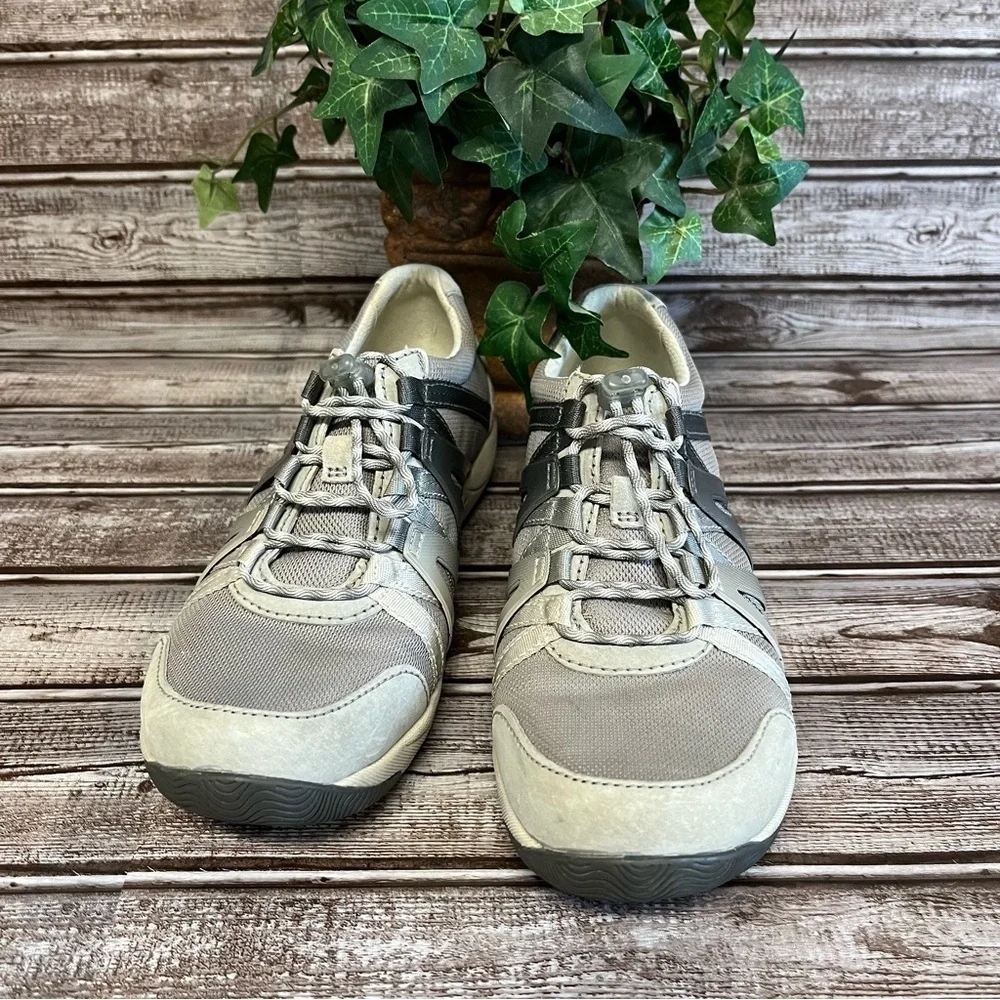 Dansko Henriette Gray Tan Suede Leather Sneaker Size 38 - Picture 5 of 13
